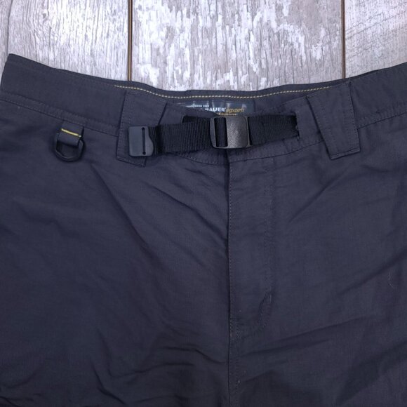 Eddie Bauer Sport Shorts Mens 34 Belted Cargo Gray Solid 9" Outdoor Hiking - Picture 4 of 7